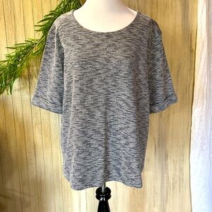 Sissy-Boy Manoa Waffle Pullover Top, Navy/White Short Sleeve, XL, EUC, cotton